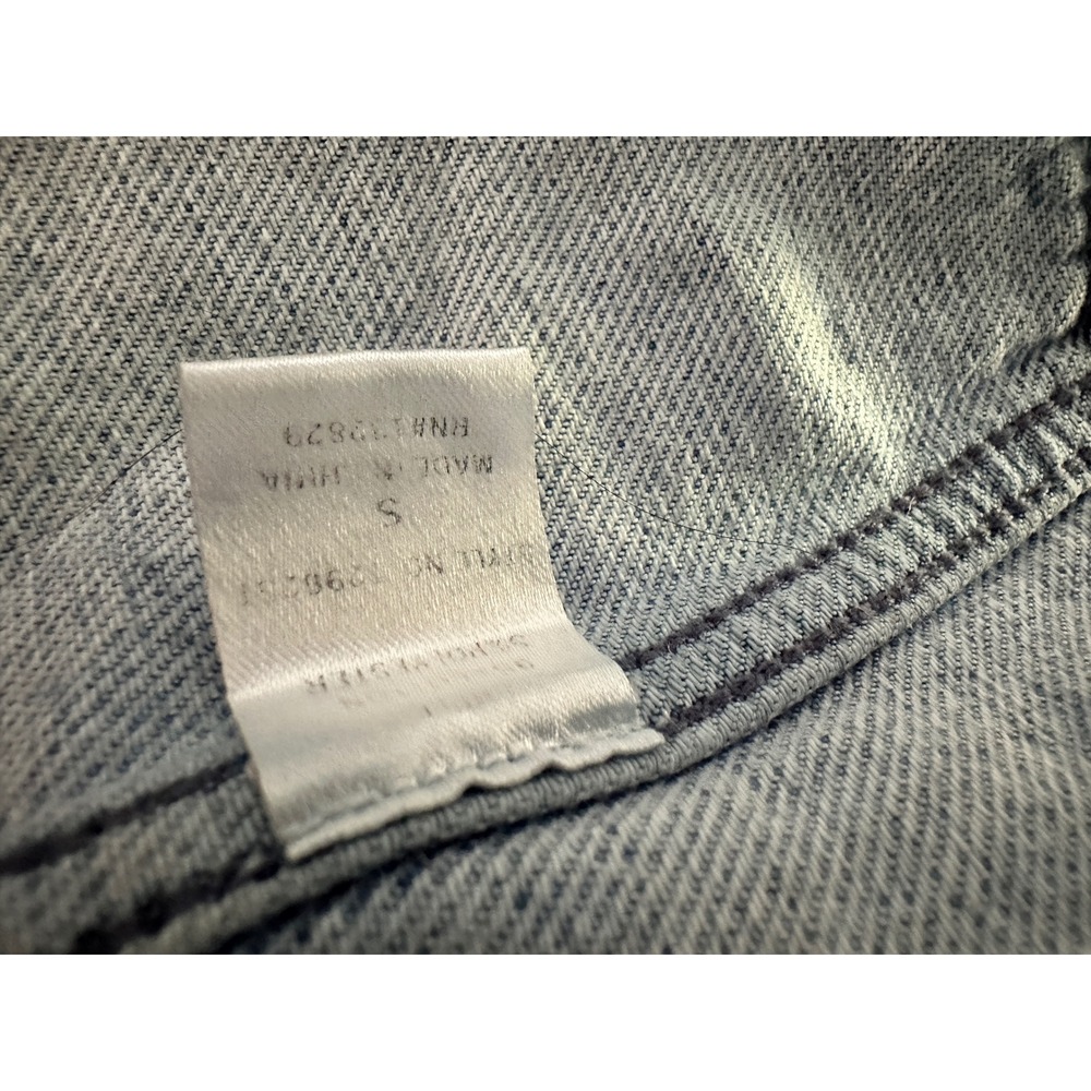 Vestique Womens Light Wash Denim Cropped Vest V-Neck Button Front Blue Small - Picture 3 of 5